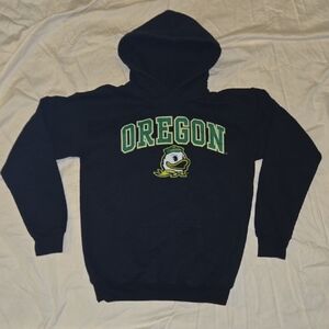 Fanatics Oregon Black Hoodie with Green and Yellow Logo